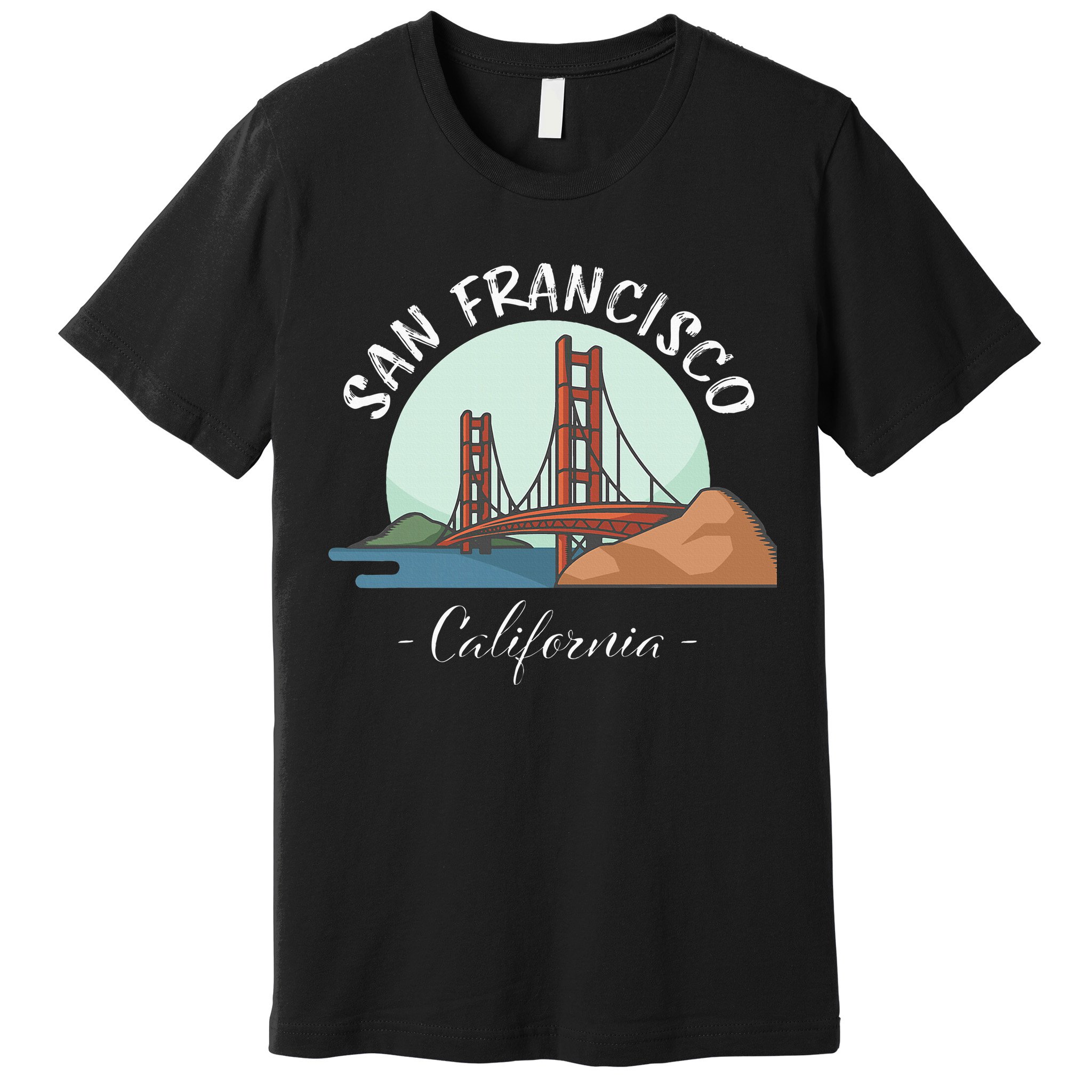 California San Francisco Gift Golden Gate Bridge Souvenir Premium T-Shirt