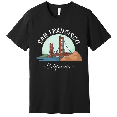 California San Francisco Gift Golden Gate Bridge Souvenir Premium T-Shirt