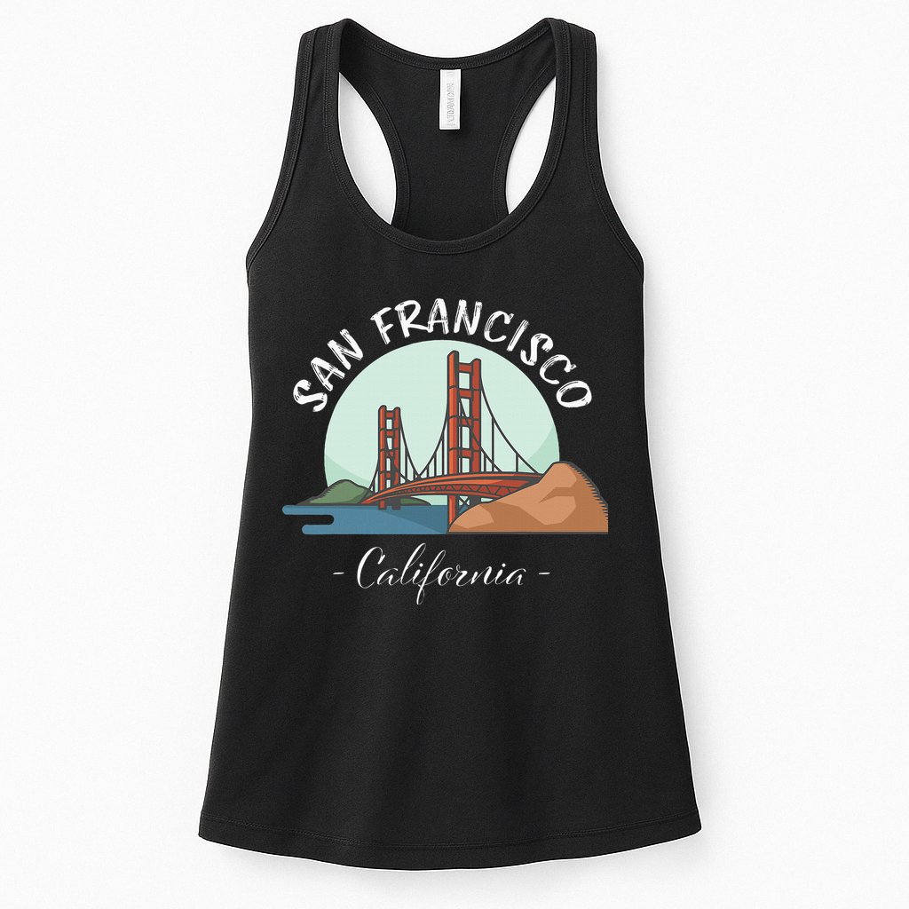 California San Francisco Gift Golden Gate Bridge Souvenir Womens Tank Top