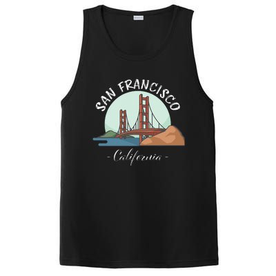 California San Francisco Gift Golden Gate Bridge Souvenir PosiCharge Competitor Tank