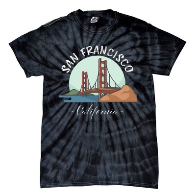 California San Francisco Gift Golden Gate Bridge Souvenir Tie-Dye T-Shirt