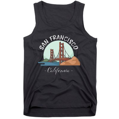 California San Francisco Gift Golden Gate Bridge Souvenir Tank Top