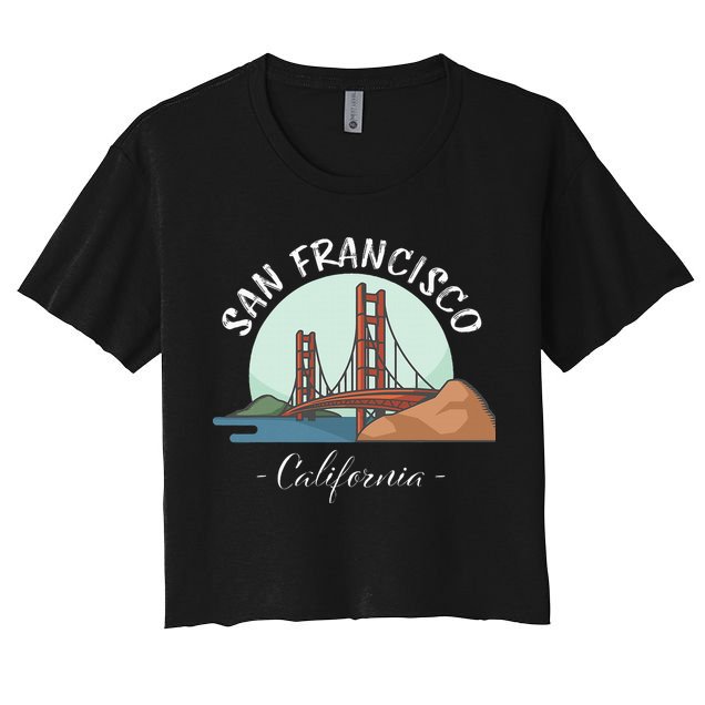 California San Francisco Gift Golden Gate Bridge Souvenir Crop Top