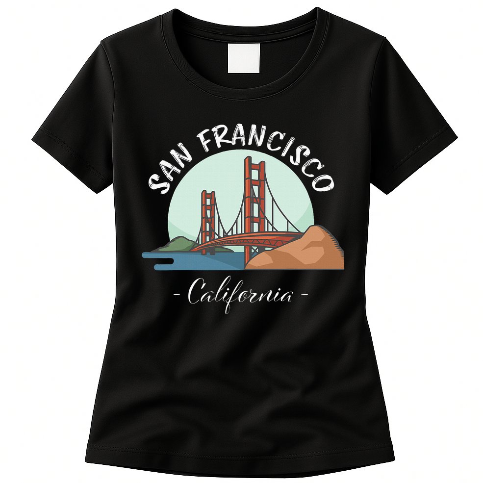 California San Francisco Gift Golden Gate Bridge Souvenir Womens T-Shirt