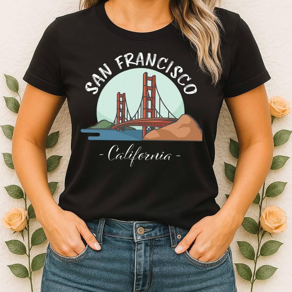 California San Francisco Gift Golden Gate Bridge Souvenir Womens T-Shirt