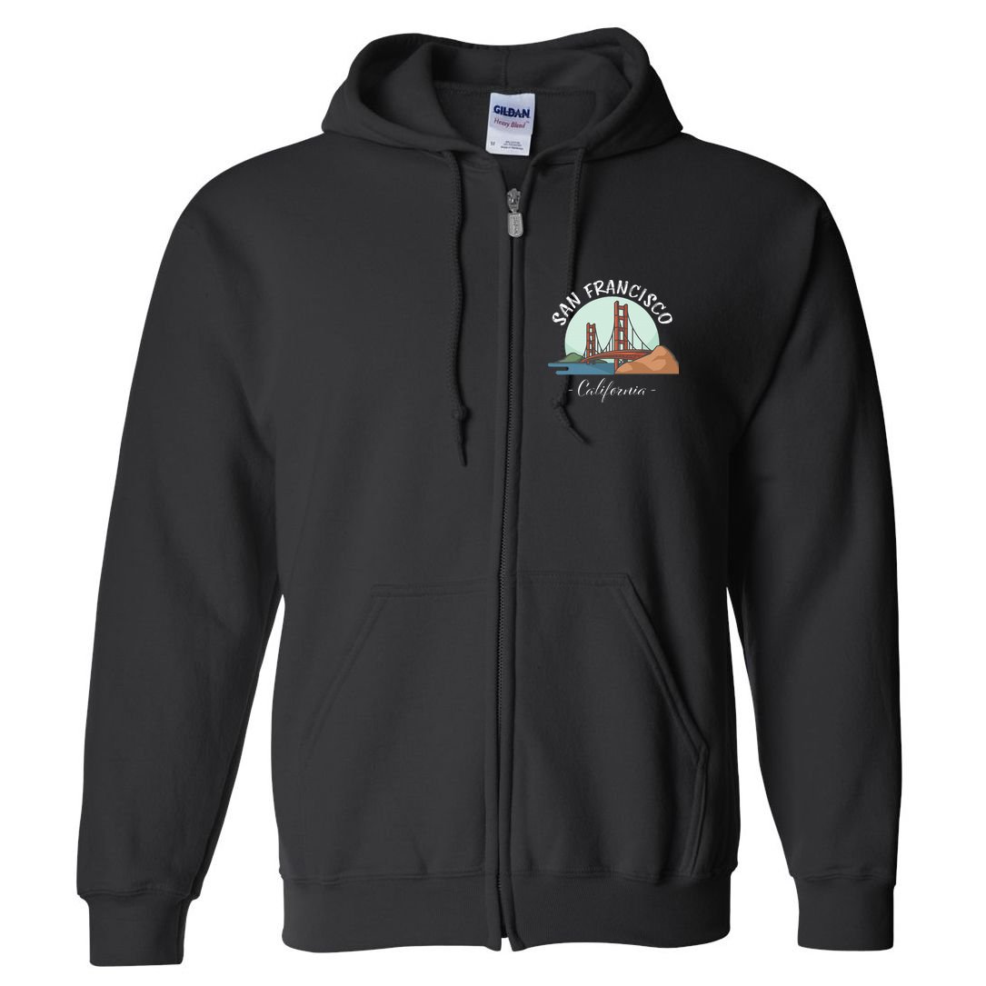 California San Francisco Gift Golden Gate Bridge Souvenir Full Zip Hoodie