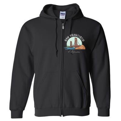 California San Francisco Gift Golden Gate Bridge Souvenir Full Zip Hoodie