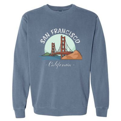 California San Francisco Gift Golden Gate Bridge Souvenir Garment-Dyed Sweatshirt