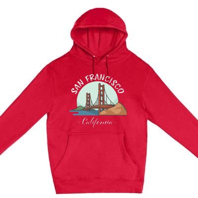 California San Francisco Gift Golden Gate Bridge Souvenir Premium Pullover Hoodie