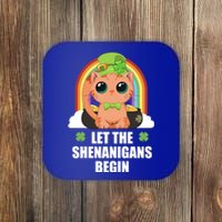 Cat Shenanigans Funny St Patricks Day Meaningful Gift Coaster