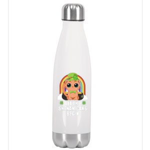 Cat Shenanigans Funny St Patricks Day Meaningful Gift Stainless Steel Insulated Water Bottle