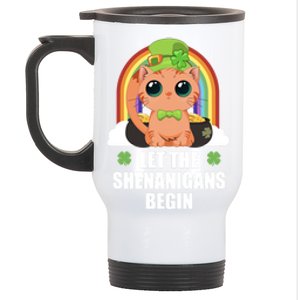 Cat Shenanigans Funny St Patricks Day Meaningful Gift Stainless Steel Travel Mug