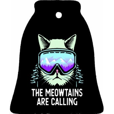 Cool Snowboard For  Ski Lover Mountain Skier Ceramic Bell Ornament