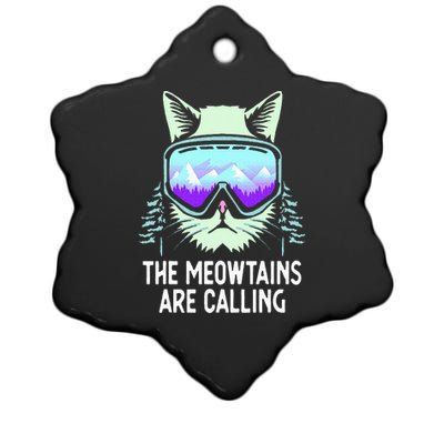 Cool Snowboard For  Ski Lover Mountain Skier Ceramic Star Ornament