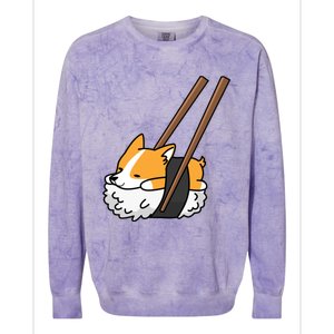 Corgi Sushi Funny Dog Gift Colorblast Crewneck Sweatshirt