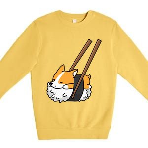 Corgi Sushi Funny Dog Gift Premium Crewneck Sweatshirt