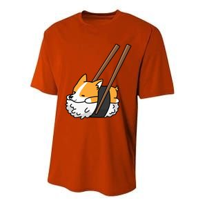 Corgi Sushi Funny Dog Gift Performance Sprint T-Shirt