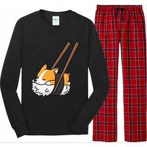 Corgi Sushi Funny Dog Gift Long Sleeve Pajama Set