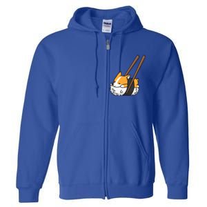 Corgi Sushi Funny Dog Gift Full Zip Hoodie