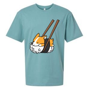 Corgi Sushi Funny Dog Gift Sueded Cloud Jersey T-Shirt