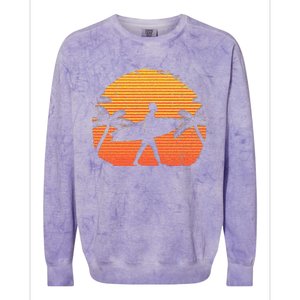 Cool Surfer For Wo Sunset Beach Surfing Retro Surf Colorblast Crewneck Sweatshirt