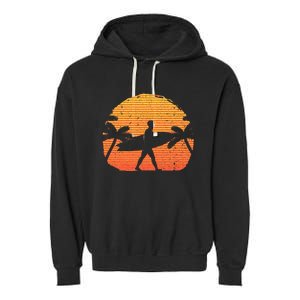 Cool Surfer For Wo Sunset Beach Surfing Retro Surf Garment-Dyed Fleece Hoodie