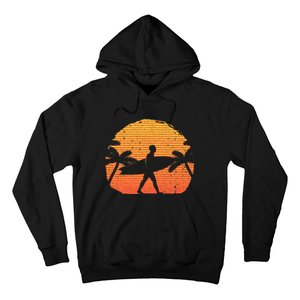 Cool Surfer For Wo Sunset Beach Surfing Retro Surf Hoodie