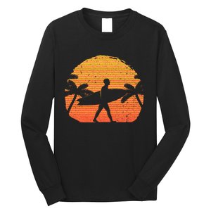 Cool Surfer For Wo Sunset Beach Surfing Retro Surf Long Sleeve Shirt