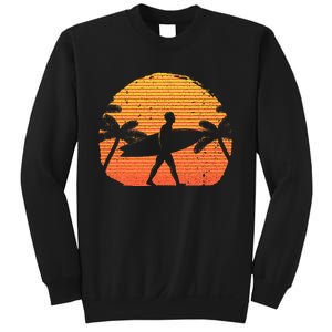 Cool Surfer For Wo Sunset Beach Surfing Retro Surf Sweatshirt