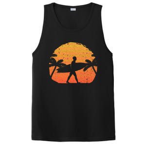 Cool Surfer For Wo Sunset Beach Surfing Retro Surf PosiCharge Competitor Tank