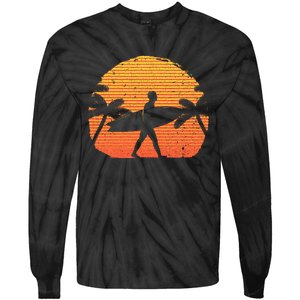 Cool Surfer For Wo Sunset Beach Surfing Retro Surf Tie-Dye Long Sleeve Shirt