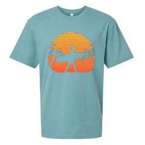 Cool Surfer For Wo Sunset Beach Surfing Retro Surf Sueded Cloud Jersey T-Shirt