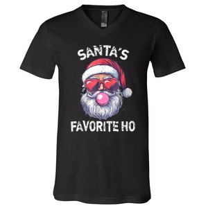 Christmas SantaS Favorite Ho Funny Santa Claus Cute Xmas V-Neck T-Shirt