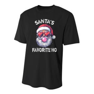 Christmas SantaS Favorite Ho Funny Santa Claus Cute Xmas Youth Performance Sprint T-Shirt