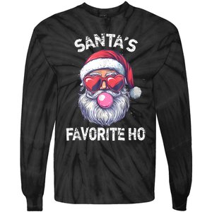 Christmas SantaS Favorite Ho Funny Santa Claus Cute Xmas Tie-Dye Long Sleeve Shirt