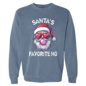 Christmas SantaS Favorite Ho Funny Santa Claus Cute Xmas Garment-Dyed Sweatshirt