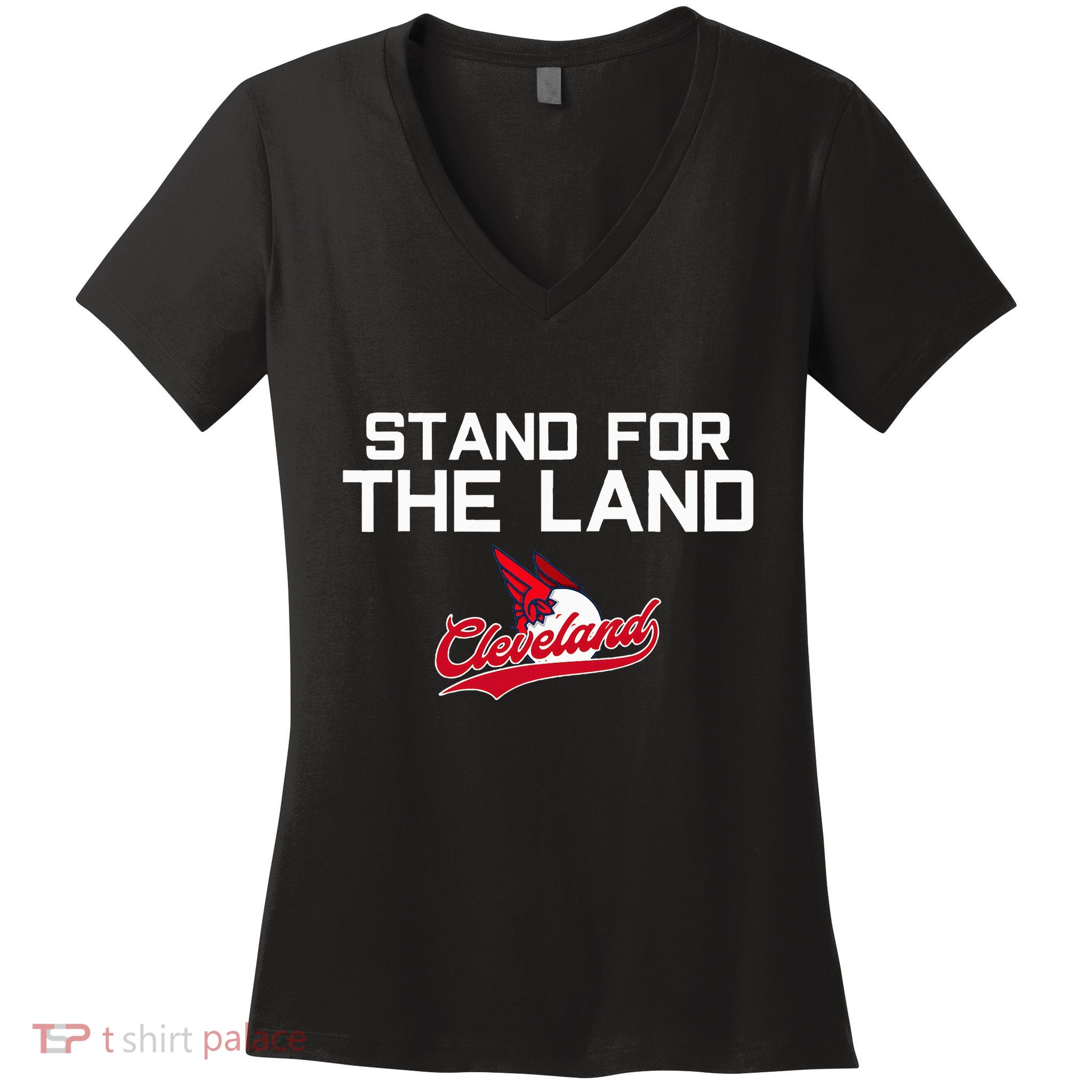 Cleveland Stand For The Land Women's V-Neck T-Shirt
