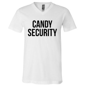 Candy Security Funny Halloween Costume For Parents V-Neck T-Shirt