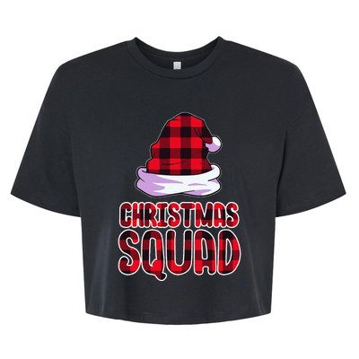 Christmas Squad Family Group Matching Christmas Party Pajama Bella+Canvas Jersey Crop Tee