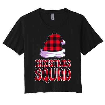 Christmas Squad Family Group Matching Christmas Party Pajama Women's Crop Top Tee