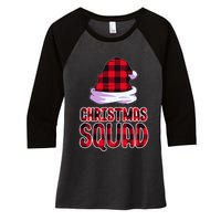 Christmas Squad Family Group Matching Christmas Party Pajama Women's Tri-Blend 3/4-Sleeve Raglan Shirt