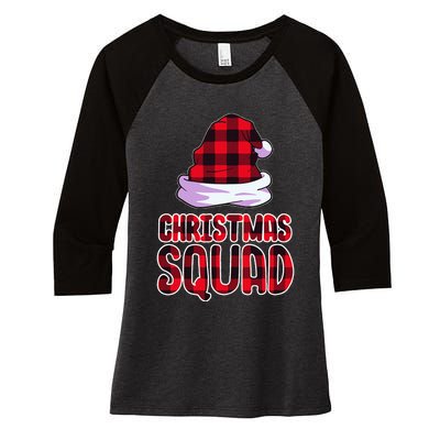 Christmas Squad Family Group Matching Christmas Party Pajama Women's Tri-Blend 3/4-Sleeve Raglan Shirt