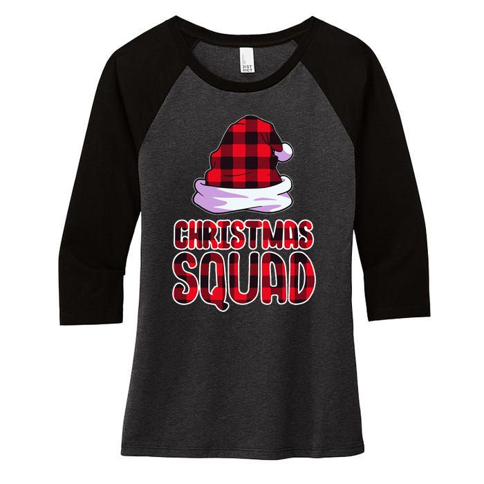 Christmas Squad Family Group Matching Christmas Party Pajama Women's Tri-Blend 3/4-Sleeve Raglan Shirt