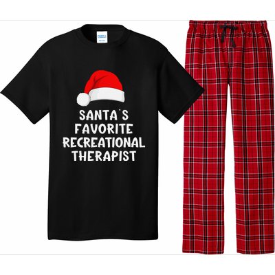 Christmas SantaS Favorite Recreational Therapist Funny Xmas Pajama Set