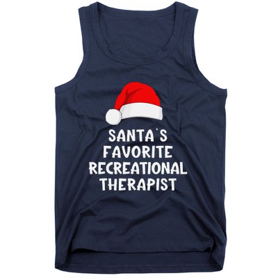 Christmas SantaS Favorite Recreational Therapist Funny Xmas Tank Top