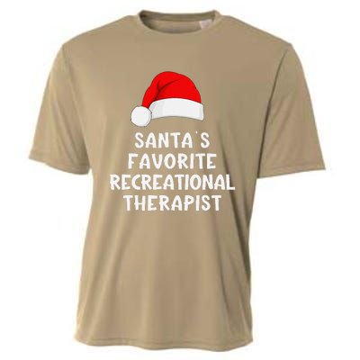 Christmas SantaS Favorite Recreational Therapist Funny Xmas Cooling Performance Crew T-Shirt