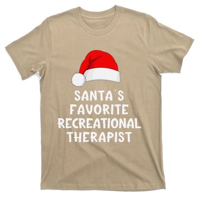 Christmas SantaS Favorite Recreational Therapist Funny Xmas T-Shirt