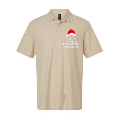 Christmas SantaS Favorite Recreational Therapist Funny Xmas Softstyle Adult Sport Polo