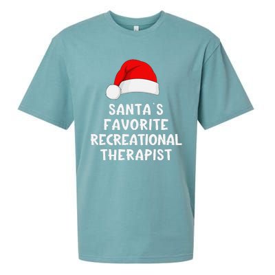 Christmas SantaS Favorite Recreational Therapist Funny Xmas Sueded Cloud Jersey T-Shirt