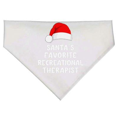 Christmas SantaS Favorite Recreational Therapist Funny Xmas USA-Made Doggie Bandana